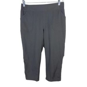 Made For Life Women’s Pants SZ M Capri Gray Quick Dry Flat Front Elastic Back